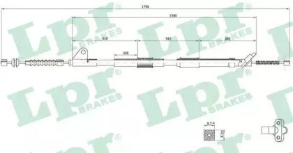 Трос ручного гальма задній, лівий C0857B LPR