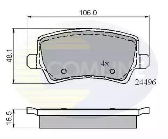 Комплект задніх колодок CBP01613 COMLINE