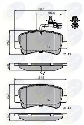 Колодки гальмівні задні, дискові CBP12105 COMLINE