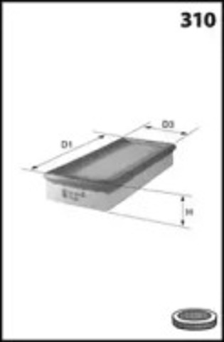 Фільтр повітряний ELP3355 MECAFILTER