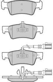 Гальмівні колодки задні vw transporter v, multivan v (2003->) FBP-1553