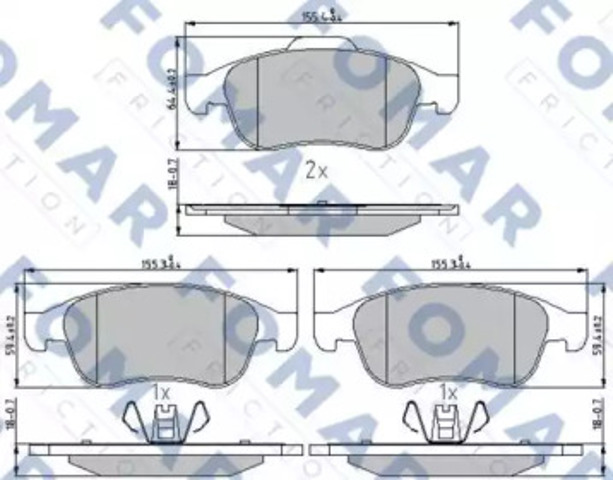 Тормозні колодки FO931481 FOMAR