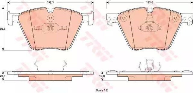 Передні гальмівні колодки GDB1915 TRW