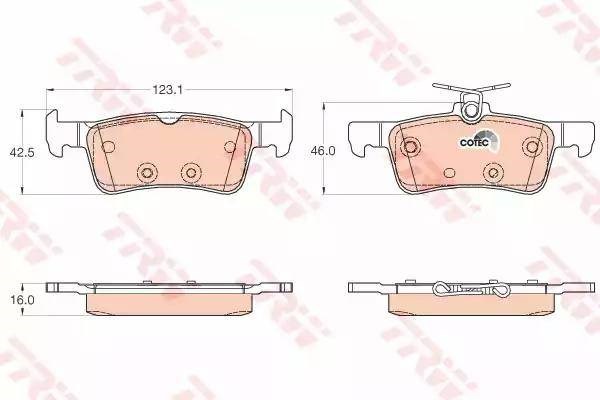 Задні гальмівні колодки GDB2055 TRW