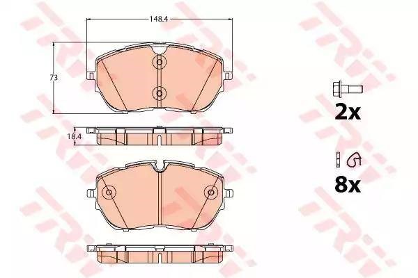Колодки гальмівні дискові комплект GDB2121 TRW
