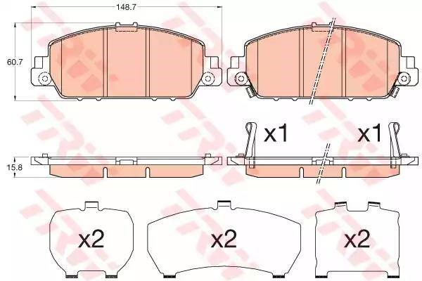 Колодки гальмівні передні, дискові GDB3615 TRW