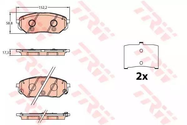Передні гальмівні колодки GDB3638 TRW