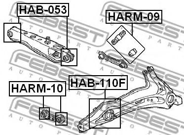 Сайлентблок заднього поздовжнього важеля, передній HAB110F FEBEST