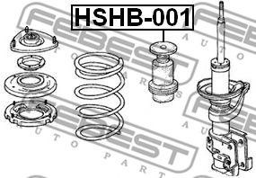 Буфер-відбійник амортизатора переднього + пильовик HSHB001 FEBEST