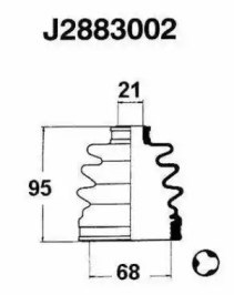 Пильовик шарніра внутрішного тришип (комплект) J2883002