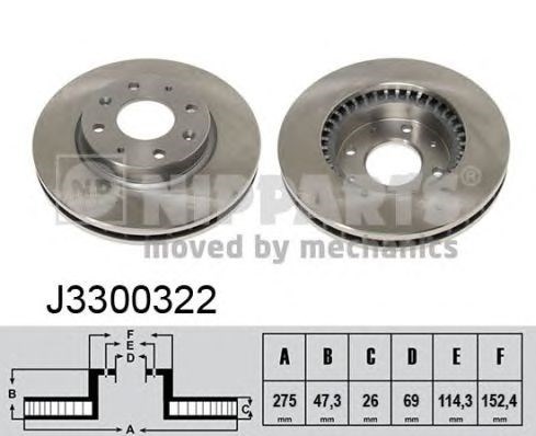 Диск гальмівний передній J3300322 NIPPARTS
