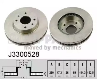 Диск переднього гальма J3300528 NIPPARTS