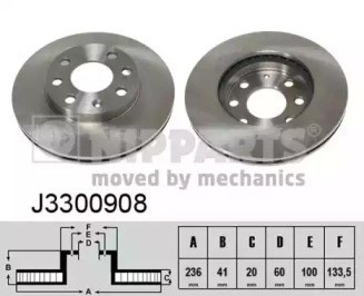 Диск гальмівний передній J3300908 NIPPARTS