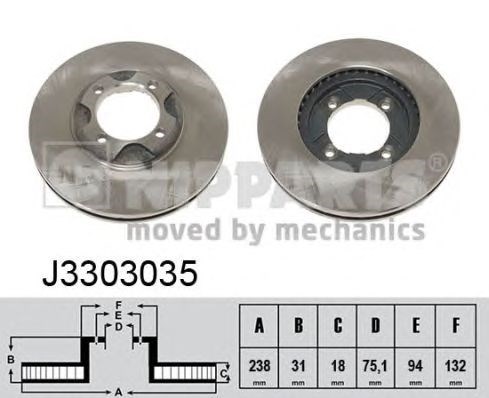 Диск гальмівний передній J3303035 NIPPARTS