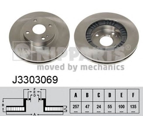 Диск переднього гальма J3303069 NIPPARTS