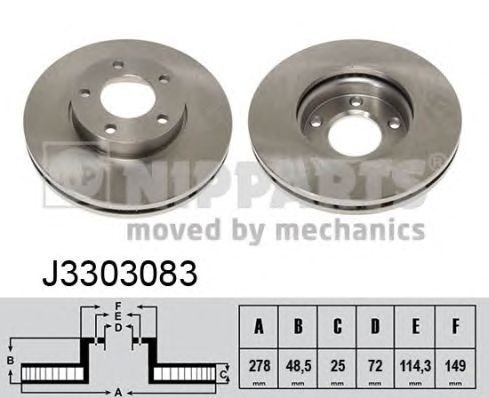 Диск гальмівний передній J3303083 NIPPARTS