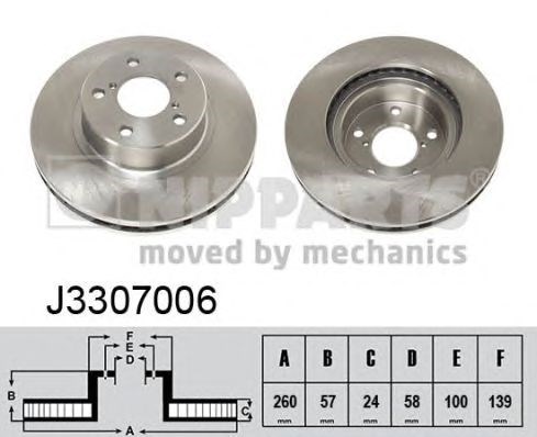 Гальмо дискове переднє J3307006 NIPPARTS