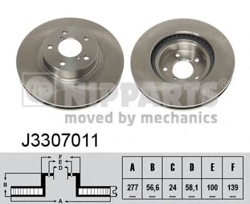 Диск переднього гальма J3307011 NIPPARTS