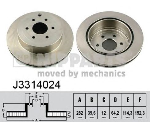 Диск гальмівний задній J3314024 NIPPARTS