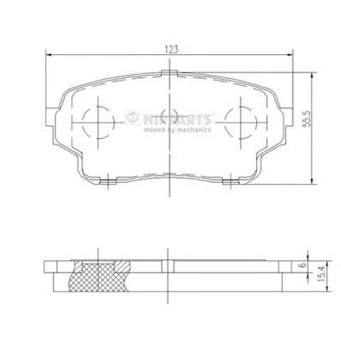 Передні гальмівні колодки J3608027 NIPPARTS