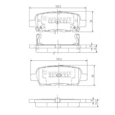 Комплект задніх колодок J3611044 NIPPARTS