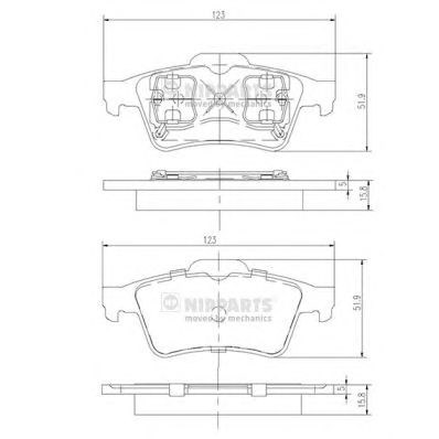 Задні колодки J3611045 NIPPARTS