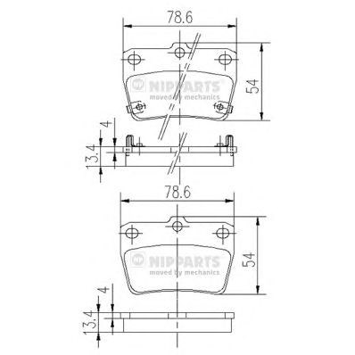 Задні гальмівні колодки J3612020 NIPPARTS