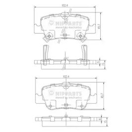Задні колодки J3612033 NIPPARTS