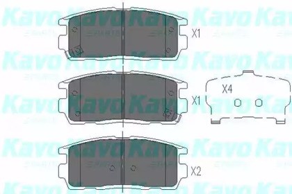 Колодки гальмівні задні, дискові KBP1010 KAVO PARTS