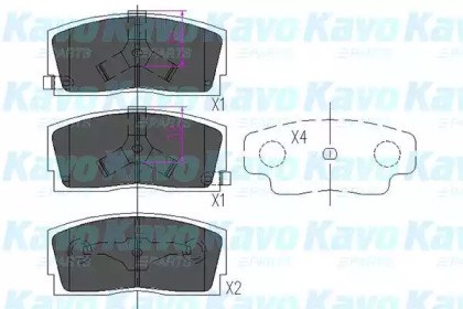 Колодки гальмівні дискові комплект KBP1501 KAVO PARTS