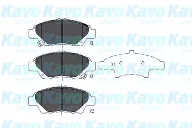 Колодки гальмівні передні, дискові KBP2045 KAVO PARTS
