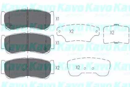 Задні дискові колодки KBP3024 KAVO PARTS