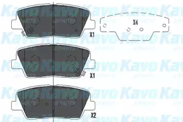 Колодки гальмівні задні, дискові KBP3034 KAVO PARTS