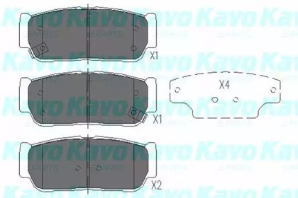 Колодки гальмівні задні, дискові KBP4017 KAVO PARTS