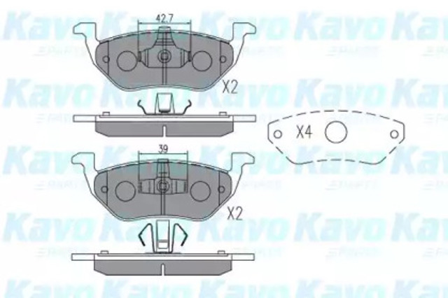 Задні колодки KBP4568 KAVO PARTS