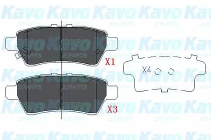 Задні колодки KBP6575 KAVO PARTS