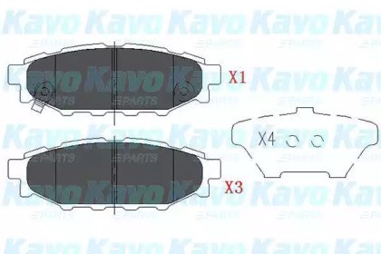 Задні колодки KBP8005 KAVO PARTS
