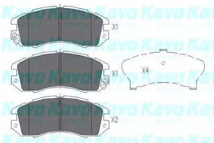 Колодки гальмівні дискові комплект KBP8010 KAVO PARTS