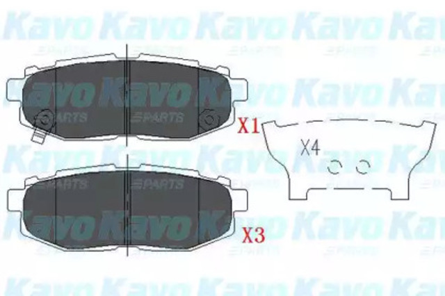 Колодки гальмові задні, дискові KBP8022 KAVO PARTS