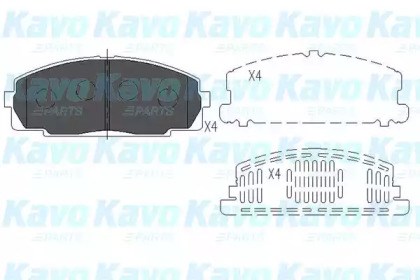 Колодки гальмівні дискові комплект KBP9002 KAVO PARTS