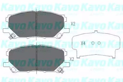 Колодки гальмівні дискові комплект KBP9080 KAVO PARTS