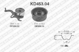 Ремонтний комплект для заміни паса  газорозподільчого механізму KD453.04