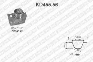 Bosch ремінь грм + ролик натягу renault megane 1,9dci KD455.56