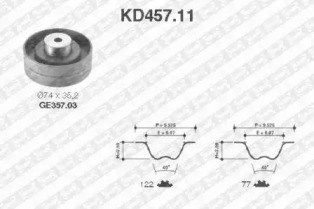 Ремонтний комплект для заміни паса  газорозподільчого механізму KD457.11