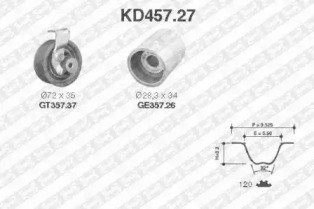 Комплект ременя газорозподільного механізму KD457.27