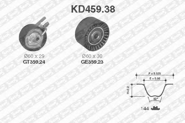 Комплект зубчатих ременів KD459.38