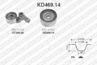 Ремонтний комплект для заміни паса  газорозподільчого механізму KD469.14