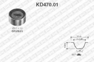 Комплект (ремінь+ролики) KD470.01