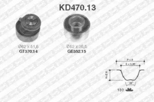 Ремонтний комплект для заміни паса  газорозподільчого механізму KD470.13