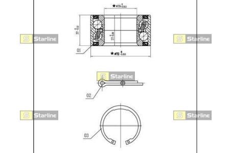 Комплект підшипник маточини передньої LO00736 STARLINE